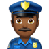 👮🏾‍♂️ man police officer: medium-dark skin tone display on Apple